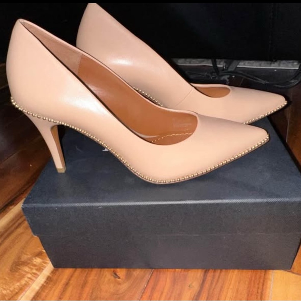 Coach Nude Studded Heels